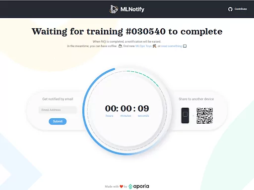 MLNotify waiting for training