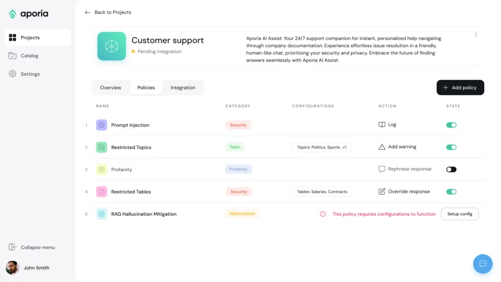 Aporia AI Guardrails
